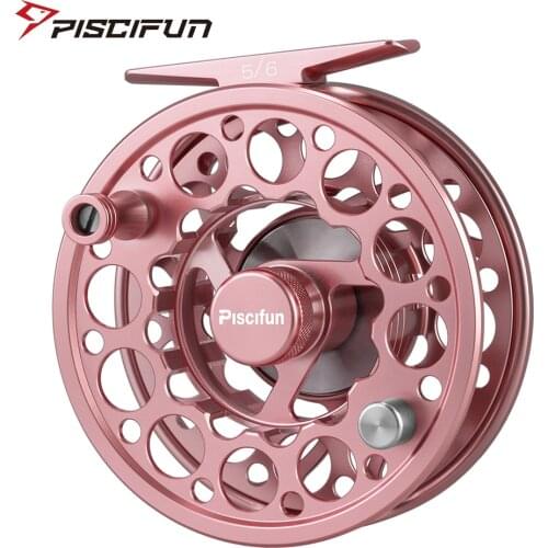 Piscifun Sword Pink Fly Reel 3/4 5/6 7/8 9/10 WT Fly Fishing Wheel CNC Machined Aluminium Right Left Hand Retrieve Fly Reel