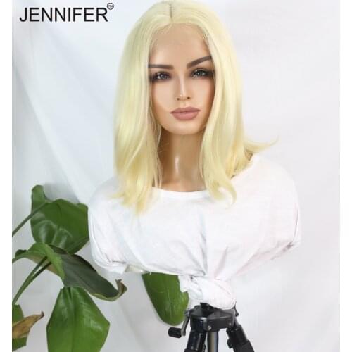 Short Wave/Straight Synthetic Wigs for Women Middle Part Lace Hair Pink/Wine Red/613 Color Daily/Party Heat Resistant Fiber