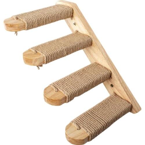 Pet Stair Steps Wall Cat Climbing Shelf Wall Mounted Cat Stair Ladder Pet Climbing Ladder Frame Pet Furniture Play House