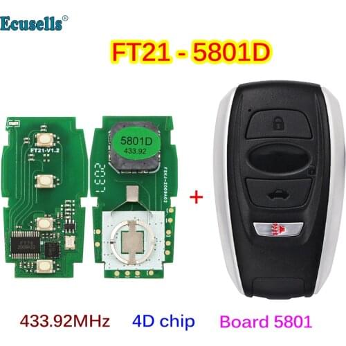 Lonsdor FT21-5801D 433.92MHz 4D Chip Keyless GO Smart Key for Subaru Ascent Forester Impreza Legacy Outback HYQ14AHK Board 5801