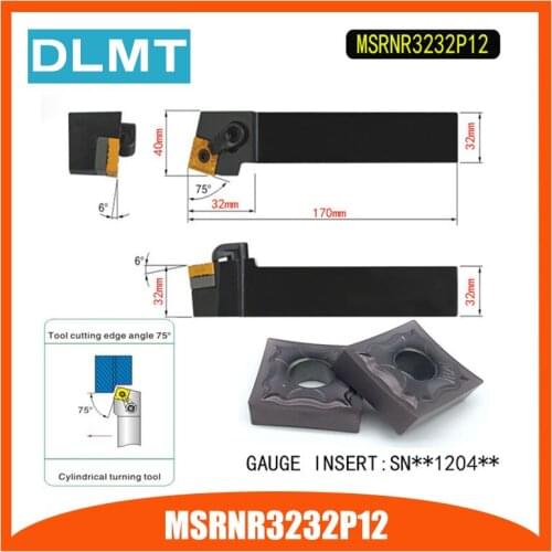 MSRNR3232P12 75 Degree External Turning Tool Holder For SNMG120404 SNMG120408 Used on CNC Lathe Machine
