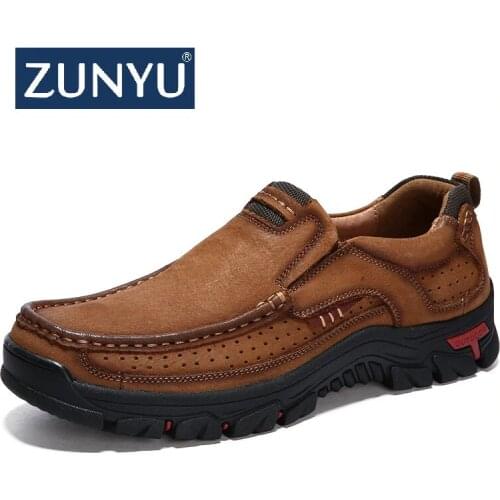 ZUNYU New Genuine Leather Loafers Men Moccasin Sneakers Flat High Quality Causal Men Shoes Male Footwear Boat Shoes Size 38-48