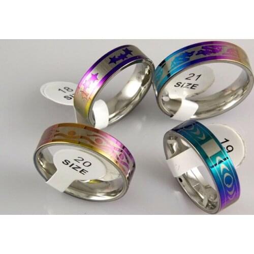 Wholesale 24 pcs color Comfort Fit Stainless Steel High Quality Band Ring Fashion Jewelry Free Shipping