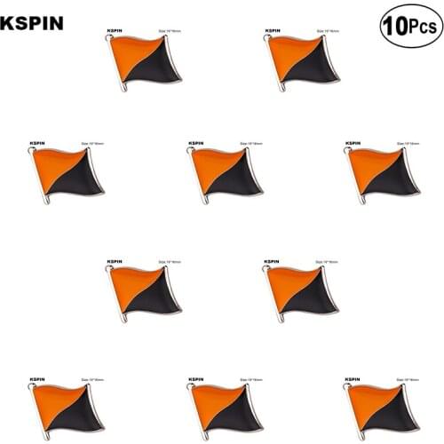 Orange-Black Metal Lapel Pin Flag badge Brooch Pins Badges 10Pcs a Lot