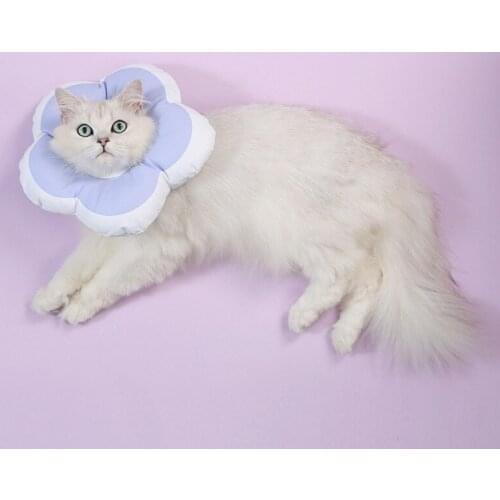 Pet Cat Dog Collar Elizabeth Circle Flower Shape Cotton Soft Collar Adjustable Dog Protective Neck Cone Pet Care Supplies