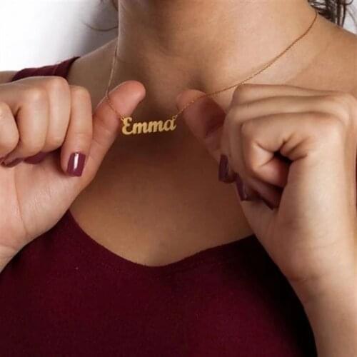 Emma Necklace Custom Gift Name Customized Stainless Steel Pendant Necklace Birthday Gift Christmas Gift for Mom