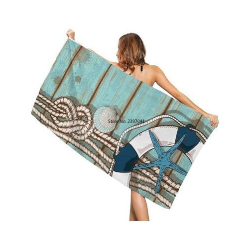 Ocean Series Creative Print Beach Towel Outdoor Quick Drying Swimming Surf Water Sport Towel Yoga Mat Beach Chair Cover Blanket