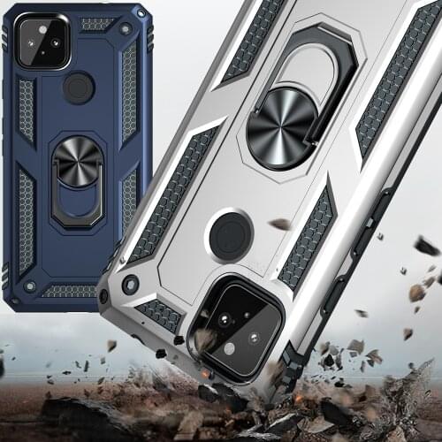 Drop resistance Rugged Case For Google Pixel 5a Armor Fall resistant impact Shock proof Car Magnetic Cover