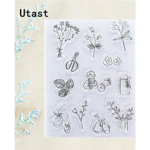 Garden Flower Fruit Clear Silicone Stamps /Transparent Rubber Stamp for DIY Scrapbooking /Photo Album Decorative Craft Making