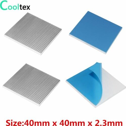 20pcs Aluminum Heatsink 40x40x2.3mm Radiator heat sink for Electronic Chip IC MOS With Thermal Conductive Tape