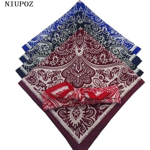 58*58cm Fashion Women Foulard Hip Hop Cotton Bandana Square Cashew Scarf Headband Unisex Black Red Paisley High Quality
