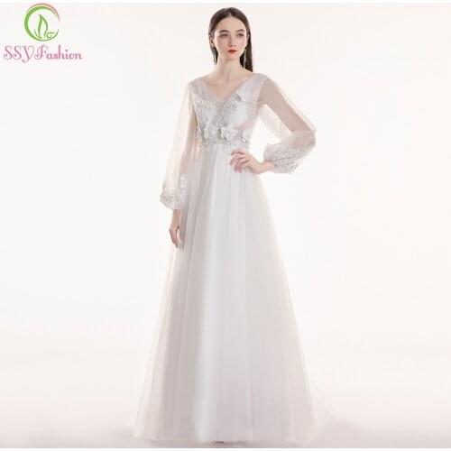 SSYFashion Long Sleeve Wedding Dresses