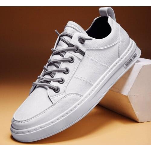 High Quality Microfiber Male White Leisure Board Shoes Outdoor Jogging Rubber Non-Silp Mens Sport Shoes Students Lace-up Shoes