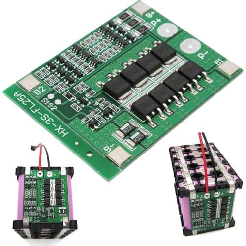 3S 25A Lithium Battery Protection Board With Balance Enhance Version 18650 Lithium Battery Charger PCB BMS Protection Board
