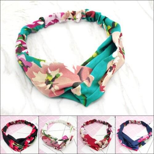 1Pcs Women Print Cross Hair Bands daily wash face Make up Headbands Suitable for Girl Remove makeup Cloth Hair Accessories