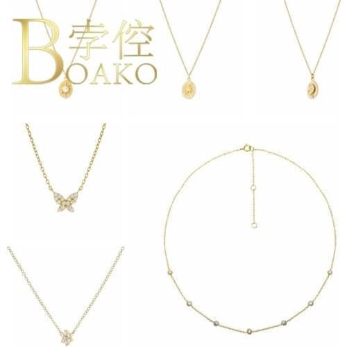 BOAKO Butterfly Necklace For Women 925 Sterling Silver Jewellery Necklace Charms Gargantilla Plata De Ley 925 Chain #9.6