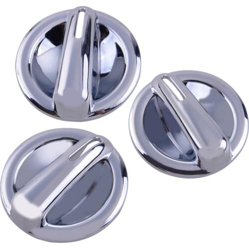 3Pcs Car Silver Air Conditioning AC Switch Knob Covers Trims ABS Fit For Jeep Wrangler JK 2007 2008 2009 2010