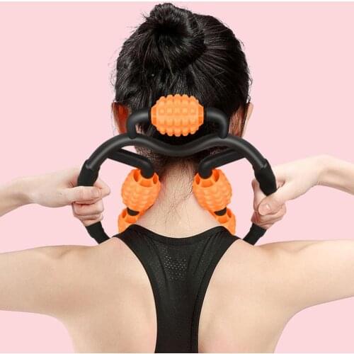 Fitness 5 Wheels Shaft Ring Leg Clamp Massager Muscle Relaxation Rolling Wheel Massage Calf Shaping Product for Yoga Home