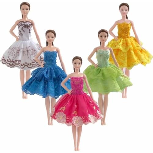 5pcs/lot Random Ballet Dresses For Barbie Dolls Clothes Evening Dress Clothes For Barbie Dolls Outfits 1/6 Doll Accessories Toys