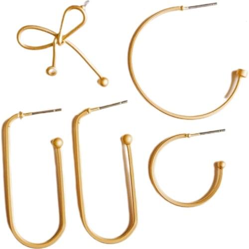 Gold Color Plated Wire Stud Earring Diy Material Eardrop Accessories Pendant Charms Jewelry Component 6pcs