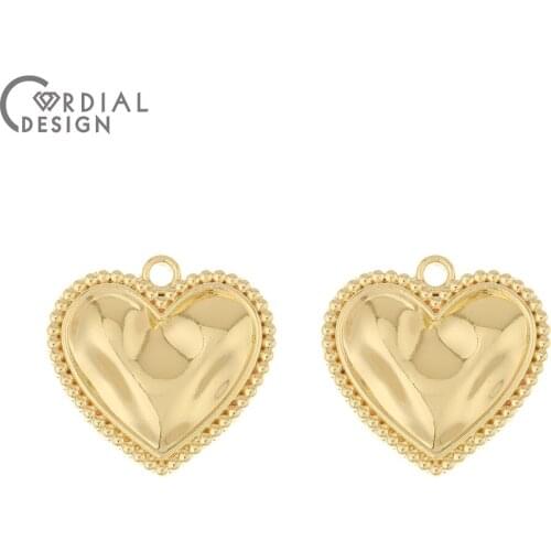 Cordial Design 100Pcs 21*21MM Jewelry Accessories/Pendant/Connectors/Heart Shape/Charms/DIY Making/Hand Made/Earring Findings