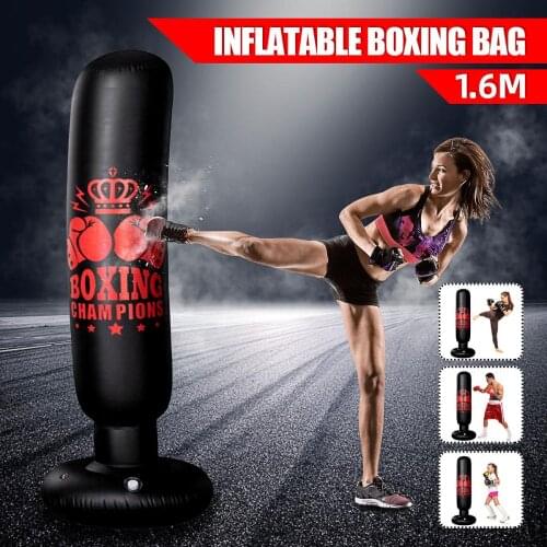 Boxing Punching Bag Boxing Muay Thai Inflatable Tumbler Decompression Punching Sandbag for Kid Adult Force Training 120/160cm