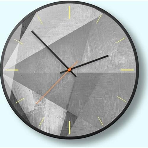 Nordic Large Wall Clock Metal Wall Decorations Living Room Bedroom Home Decor Silent Kitchen Gray Luxury Wall Clocks Creative