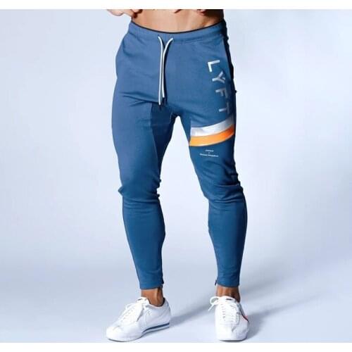 Men Sweatpants Fitness Bodybuilding Men Pants Casual Print Men Joggers Pants Cotton Sweatpants Slim Fit Streetwear Male Trouser