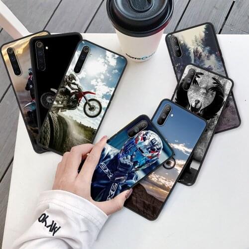 Moto Cross Mountain Case For Realme C3 6 7 5 Pro 8 XT X50 C11 C21 C15 C25 C20 Black Silicone V13 5G 7i Phone Coque Funda