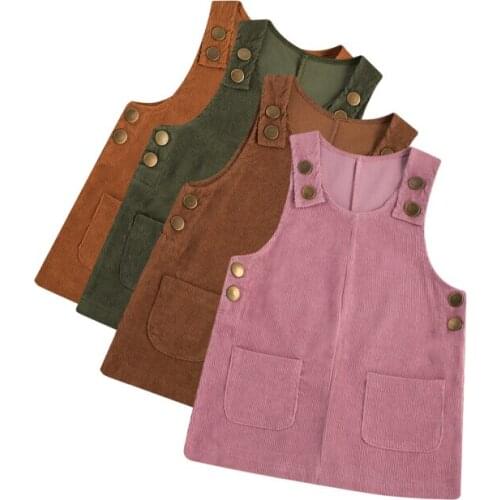 1-4Years Girl Clothes Autumn Sundress Toddler Suspender Straps Overalls Clothing Kids Dresses For Girls