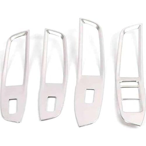 For MG ZS 2017-2021 Car Window Button Switch Cover Glass Lifting Trim Frame Stainless Steel Decoration Accessories