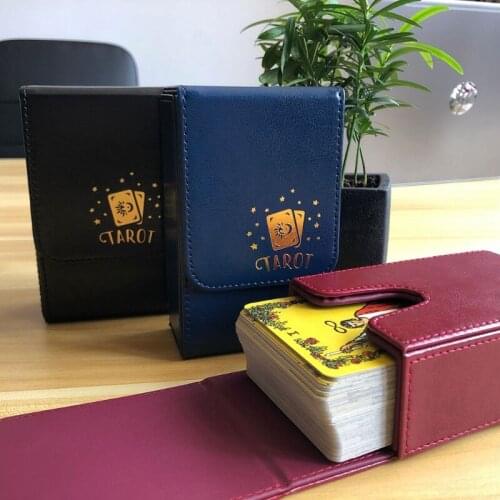 Capacity Tarots Card Box PU Leather Tarots Case Container Board Game Card Sleeve