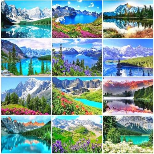 HUACAN DIY Diamond Embroidery 5D Mountain Full Square Diamond Painting Natural Scenery Home Decor Sale