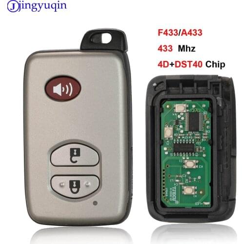 Jingyuqin F433/A433 Remote 3B Control Car Smart Key Case For Toyota Camry Land Cruiser Key 433MHZ 4D+DST40 CHIP