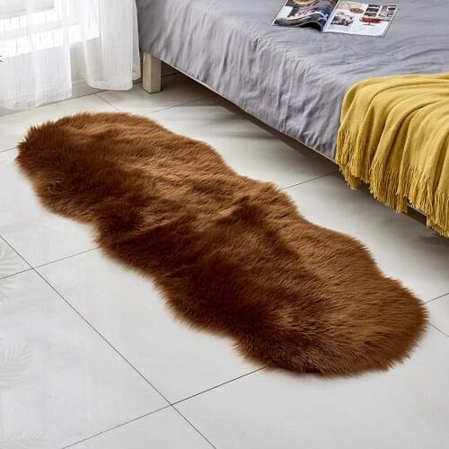 Fur Faux Artificial Sheepskin Carpet Washable Fluffy Rugs Hairy Wool Soft Warm Carpets For Living Room Bedroom 2 Sizes