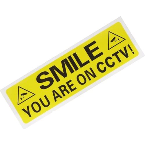 2/5/10PCS 30x10cm Window Signs Stickers Car Stickers "Smile You are on CCTV!" Sticker Warning Decal Signs Self-adhesive Decal