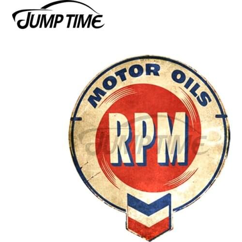 Jump Time 13 x 11.2cm For RPM Motor Oils Retro Car Stickers Graffiti Fine Decal Trunk Surfboard Scratch-Proof Laptop Decoration