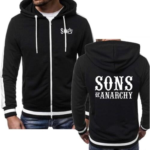 Spring Autumn SOA Sons of anarchy the child new Fashion SAMCRO Men Sportswear Solid color Hoodies Male Casual Sweatshirt
