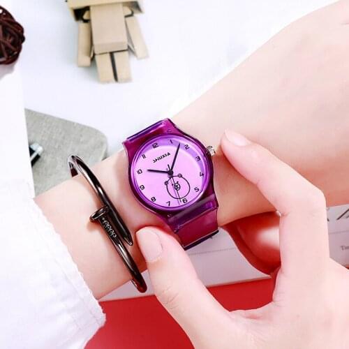 New simple personality ultra-thin digital transparent belt fashion trend men and women students watch