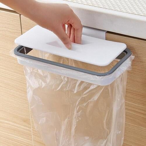 Plastic Door-back Garbage Trash Bag Bracket Rack Hanging Holder Kitchen Shelf Hanging Garbage Bag Holder Kitchen Cupboard Stand