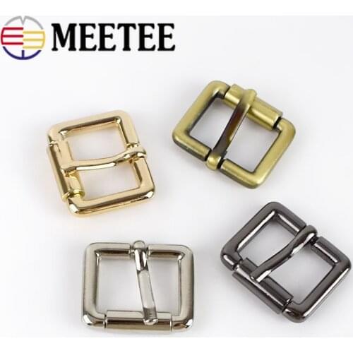 20/50pcs Meetee 25mm Square Metal Buckles DIY Bag Shoes Strap Belt Webbing Adjust Roller Pin Buckle Leather Hardware Accessories
