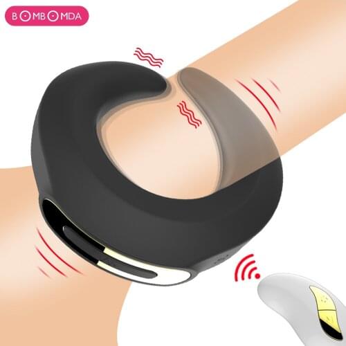 Silicone Vibrating Ring Penis Vibrator Massager Delay Ejaculation Mini Bullet Vibrator Erection Cock Lock Ring Sex Toys for Men