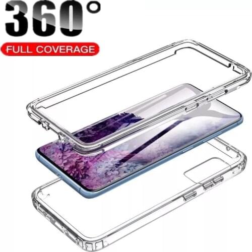 360 Full Cover For Samsung Galaxy S21FE S20FE S21 S20 Plus Ultra 5G Double Crystal Silicone Cases