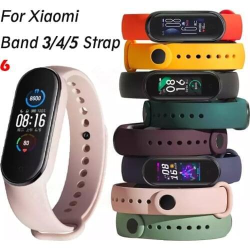 Xiaomi Mi Band 5 4 3 Silicone Wrist Band Bracelet Replacement Wrist Color TPU Xiaomi Mi 6 Band 5 4 3 Strap Accessories