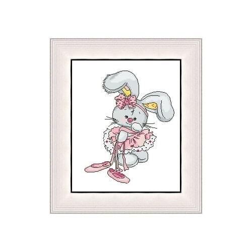 Needlework Cross stitch Handmade 14CT Counted Canvas DIY,Cross-stitch kits,Embroidery Magazine Picture-Ballet Bunny 26-30