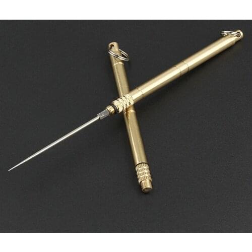 Titanium Alloy Ear Spoon Toothpick Brass Holder Metal Seal Cans Combination Portable EDC Outdoor Tools