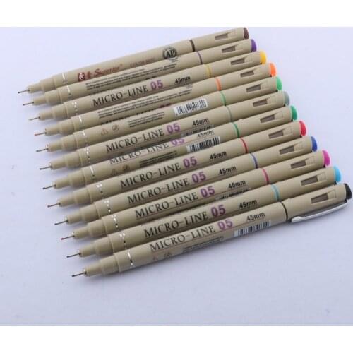 1pc superior Different Color 05mm Needle Drawing Line Micron Pen Art Markers