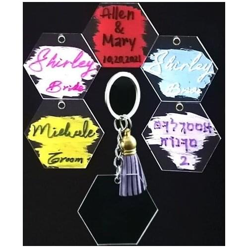 10 Pieces Acrylic Keychain Making Kit Clear Acrylic Keychain Blanks and Colorful Tassel Pendants for Kids DIY Projects Acrylic