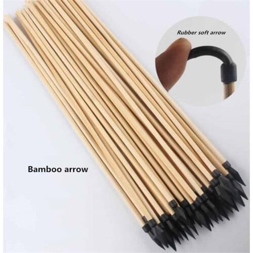15pcs natural wood arrow diameter 7mm length 50cm with rubber soft arrow bow and arrow archery wood bow special arrow