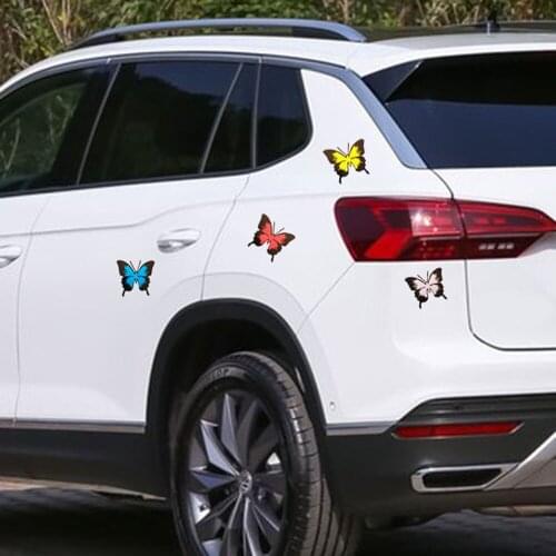 2 Pcs Lovely Simulation butterflies come to life 3D Auto Body Decal Bumper Side Mirror Pattern Vinyl Scratch Cover Car